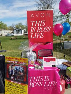 V Sells Avon display